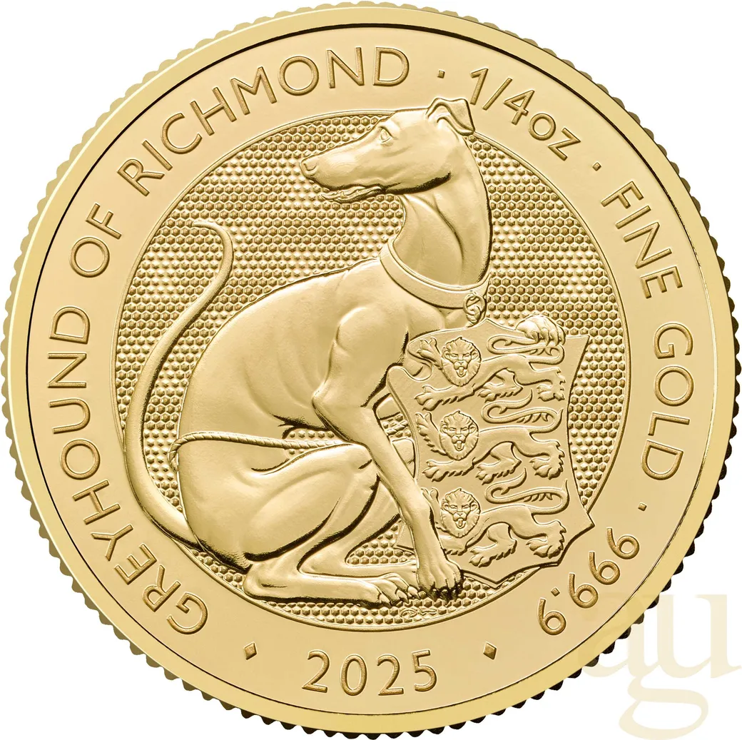 1/4 Unze Goldmünze Tudor Beasts Greyhound 2025