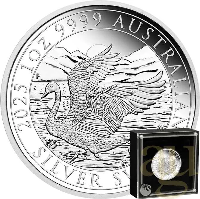 1 Unze Silbermünze Australien Schwan 2025 - polierte Platte