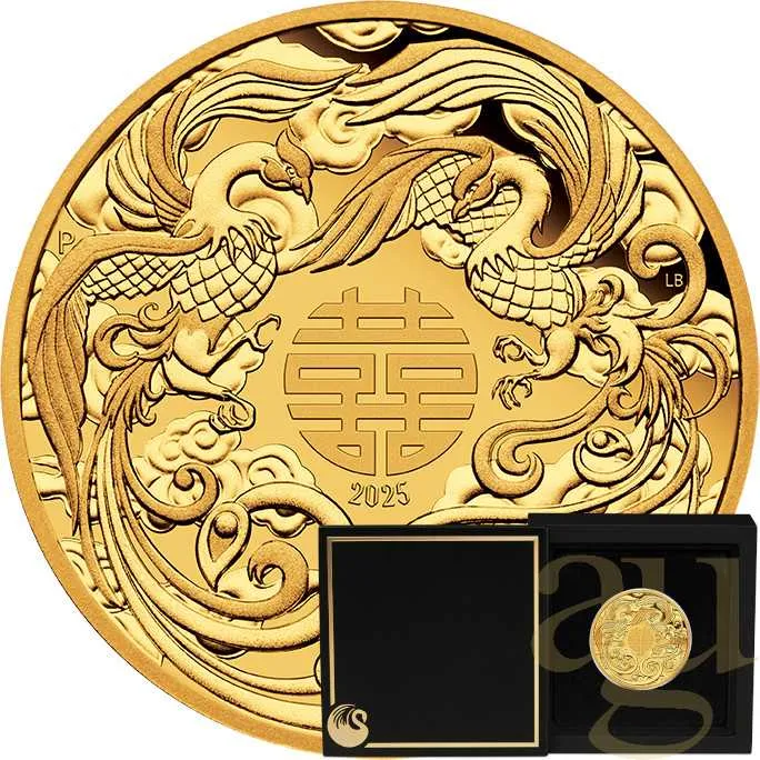 1 Unze Goldmünze Australien Chinese Myths and Legends Double Phoenix 2025 - polierte Platte