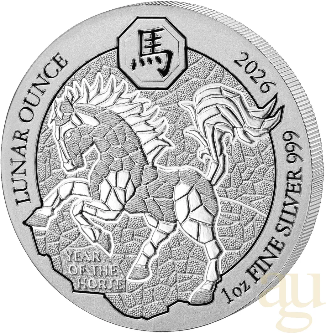 1 Unze Silbermünze Ruanda Lunar Pferd 2026