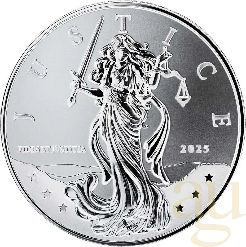 1 Unze Silbermünze Niue Lady Justice 2025