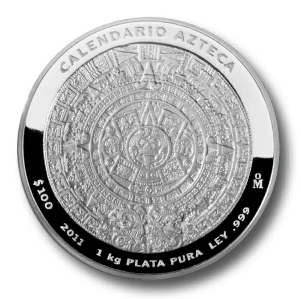 1 Kilogramm Silbermünze Mexiko Azteken Kalender 2015