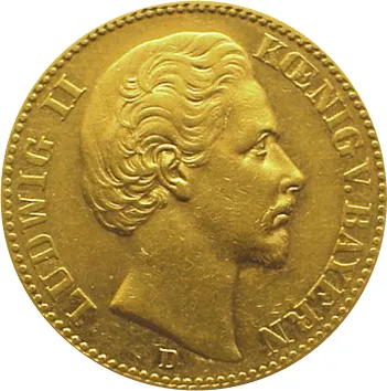 20 Mark Goldmünze Ludwig II König von Bayern