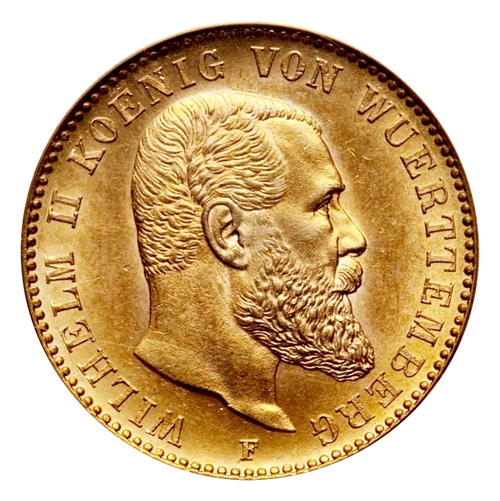 20 Mark Goldmünze Wilhelm II König von Württemberg