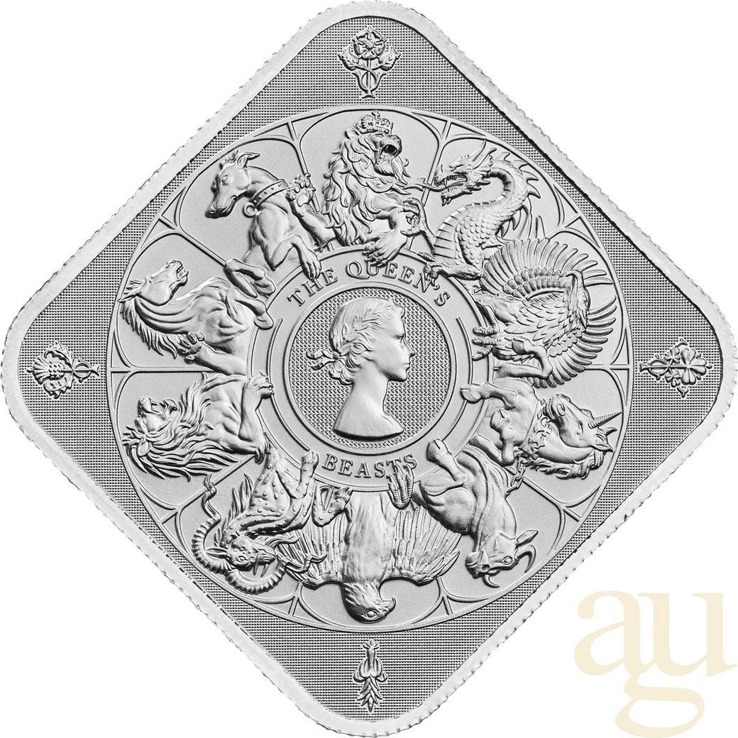 31,1 Gramm Silberbarren The Royal Mint - Queen's Beasts