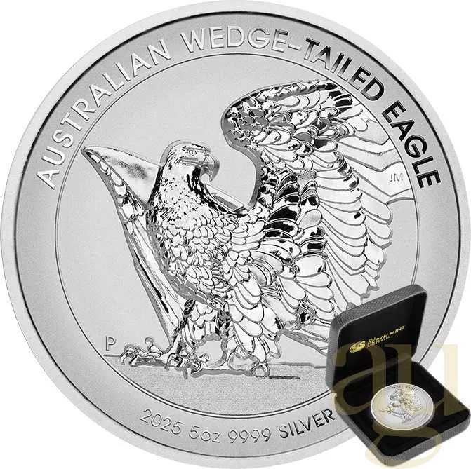 5 Unzen Silbermünze Australien Wedge Tailed Eagle 2025 Ultra High Relief - polierte Platte