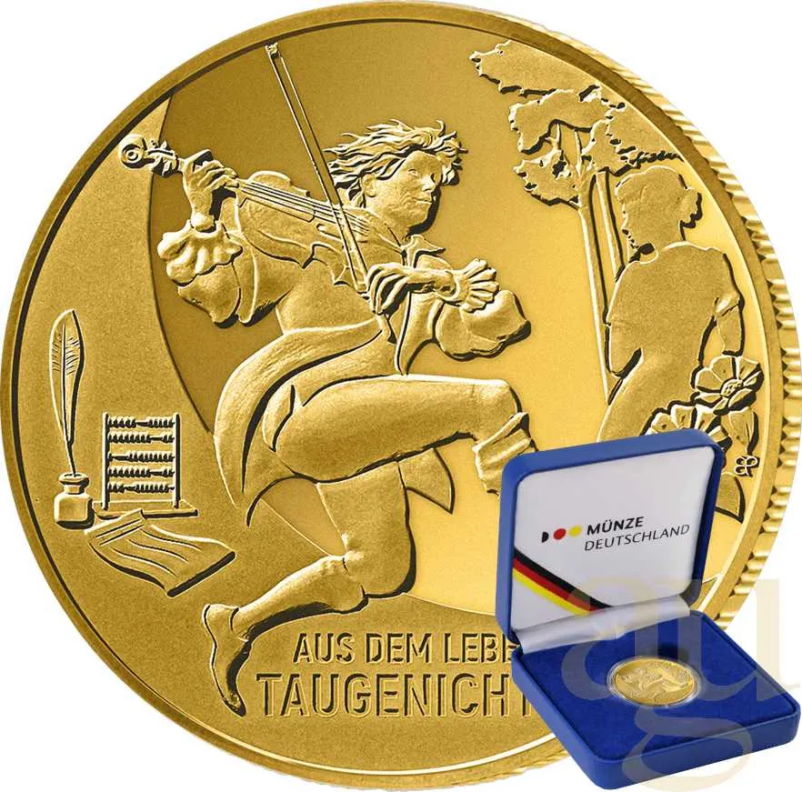 1/2 Unze Goldmünze - 100 Euro Meisterwerke der deutschen Literatur - Leben eines Taugenichts 2025 (F