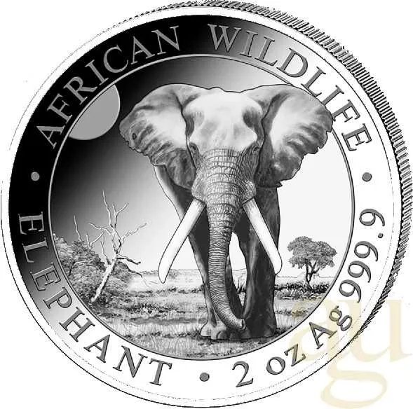 2 Unzen Silbermünze Somalia Elefant 2025