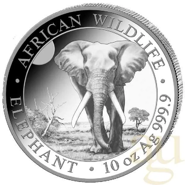 10 Unzen Silbermünze Somalia Elefant 2025