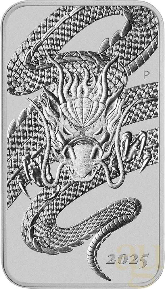 1 Unze Silbermünze Perth Mint Rectangular Dragon 2025