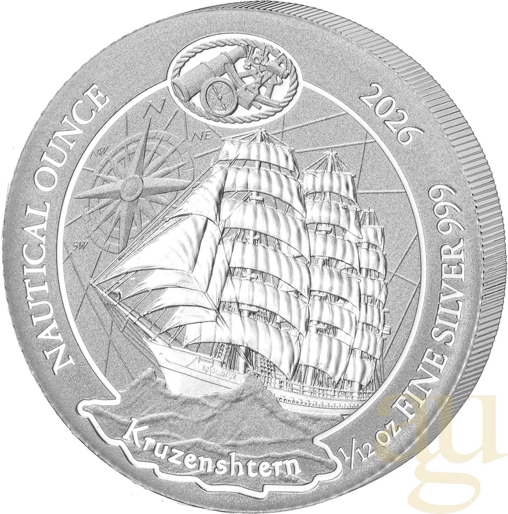 1/12 Unze Silbermünze Ruanda Nautical Serie - Kruzenshtern 2026