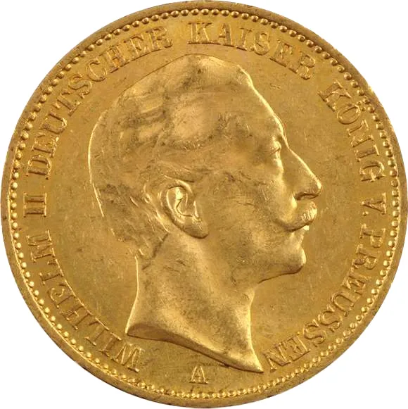 20 Mark Goldmünze Wilhelm II von Preußen 1888
