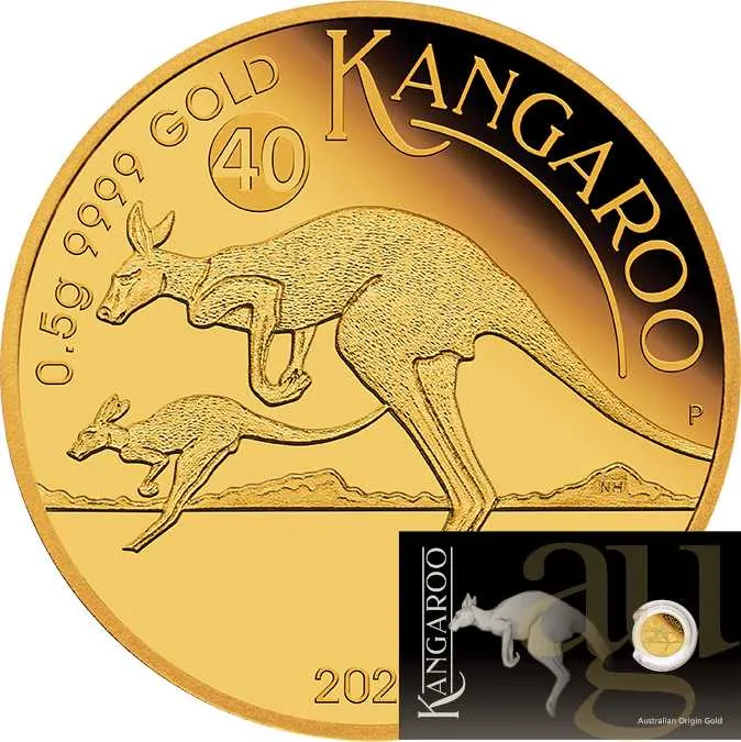 0,5 Gramm Goldmünze Australien Mini Känguru 2026