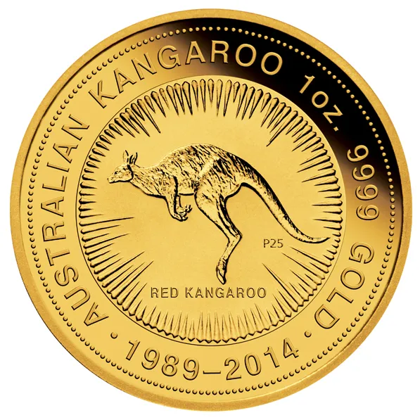 1 Unze Goldmünze Australien Känguru Sonderausgabe Jubiläum 25 Jahre 1989-2014