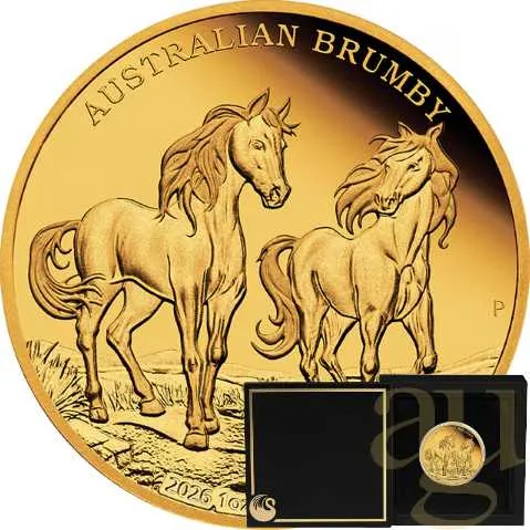 1 Unze Goldmünze Australien Brumby 2026 - polierte Platte