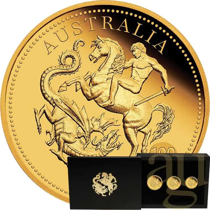 Australien Sovereign 2026 Goldmünzen - polierte Platte - Three Coin Set