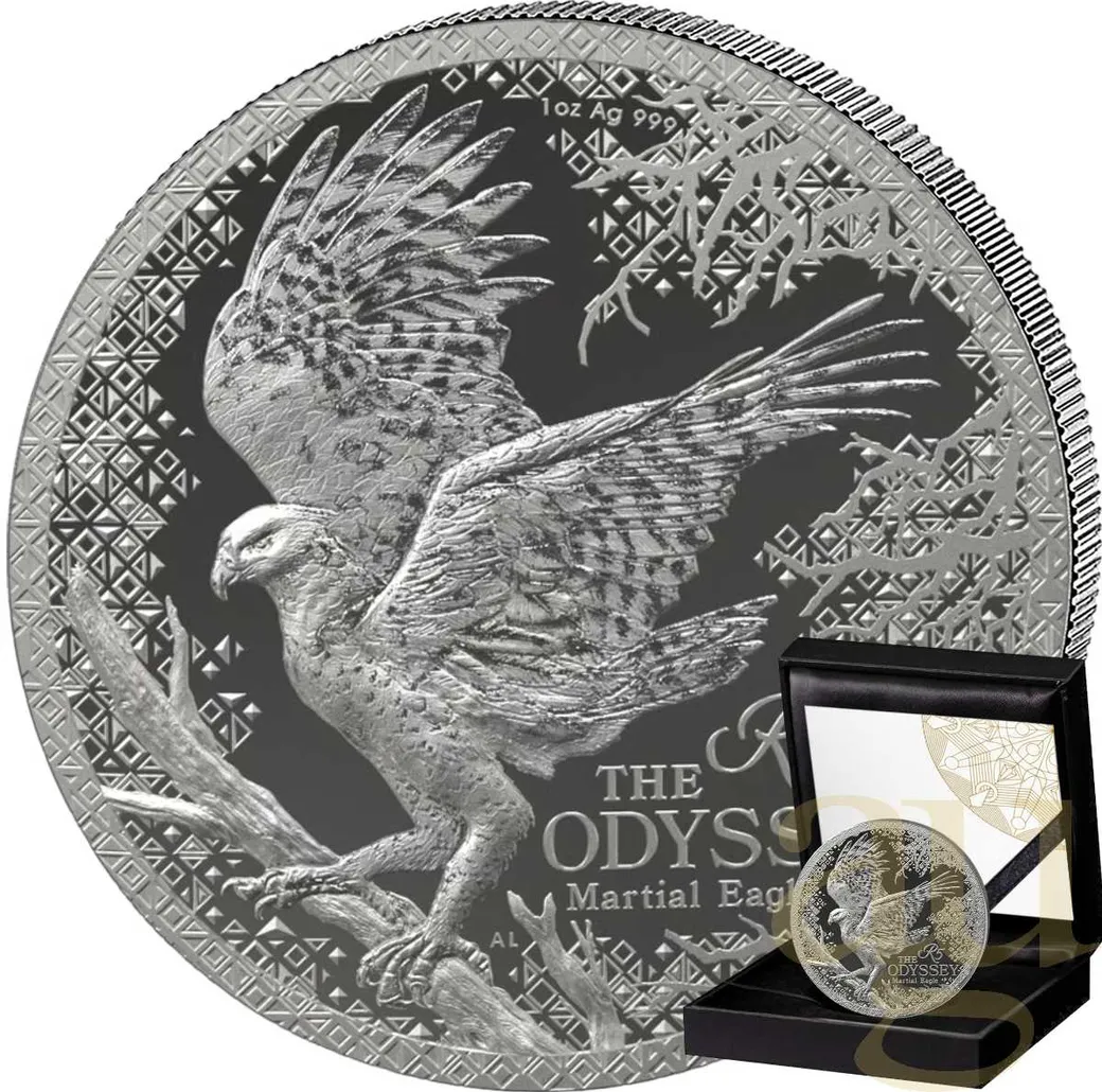1 Unze Silbermünze Südafrika Odyssey of the Sky Martial Eagle 2026 - polierte Platte