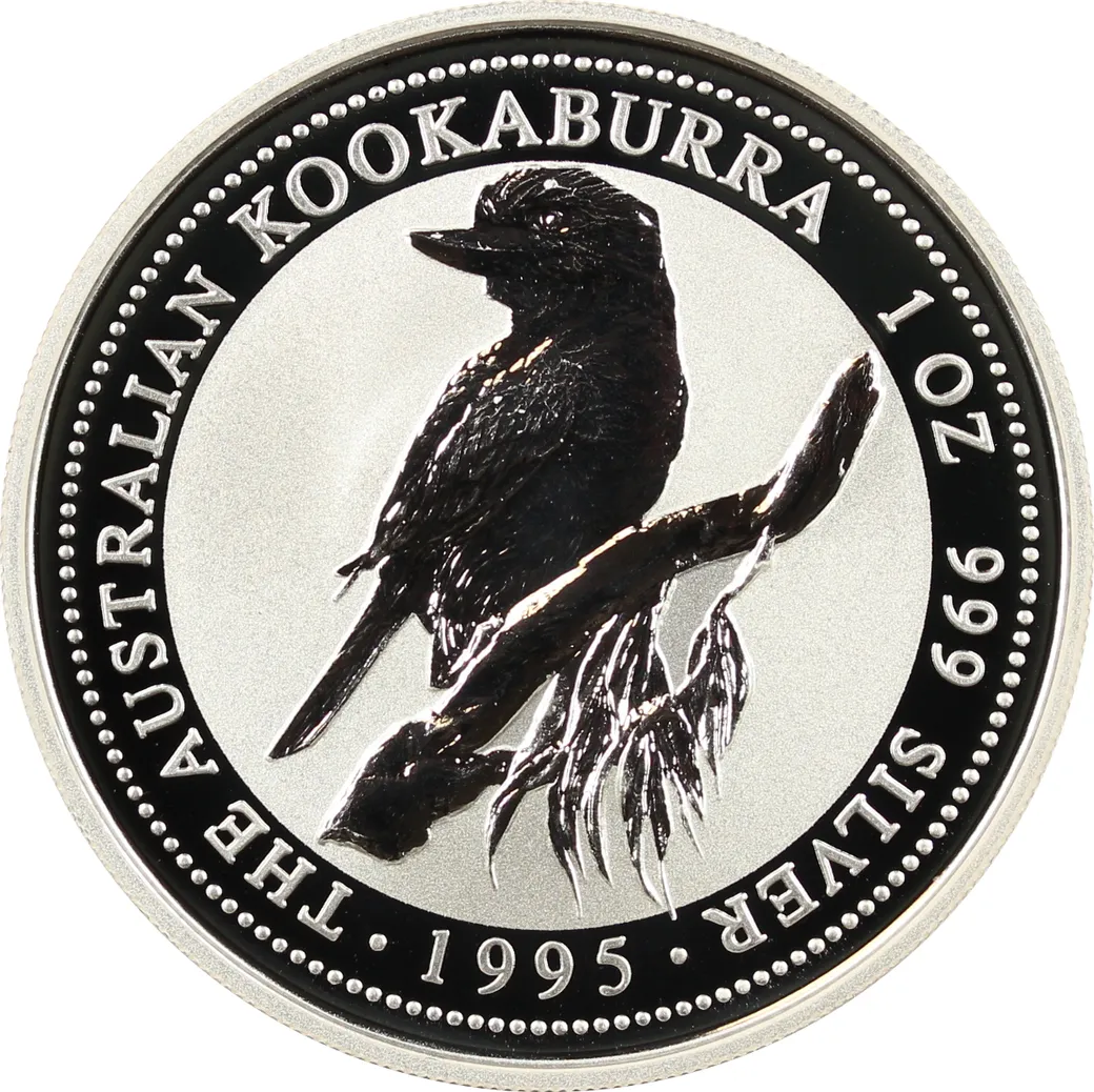 2 Unzen Silbermünze Australien Kookaburra 1995
