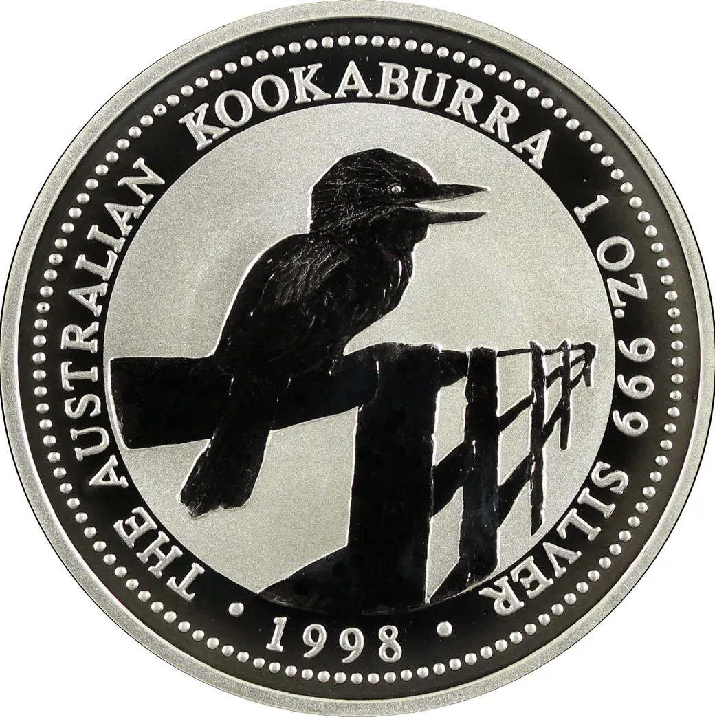 1 Kilogramm Silbermünze Australien Kookaburra 1998