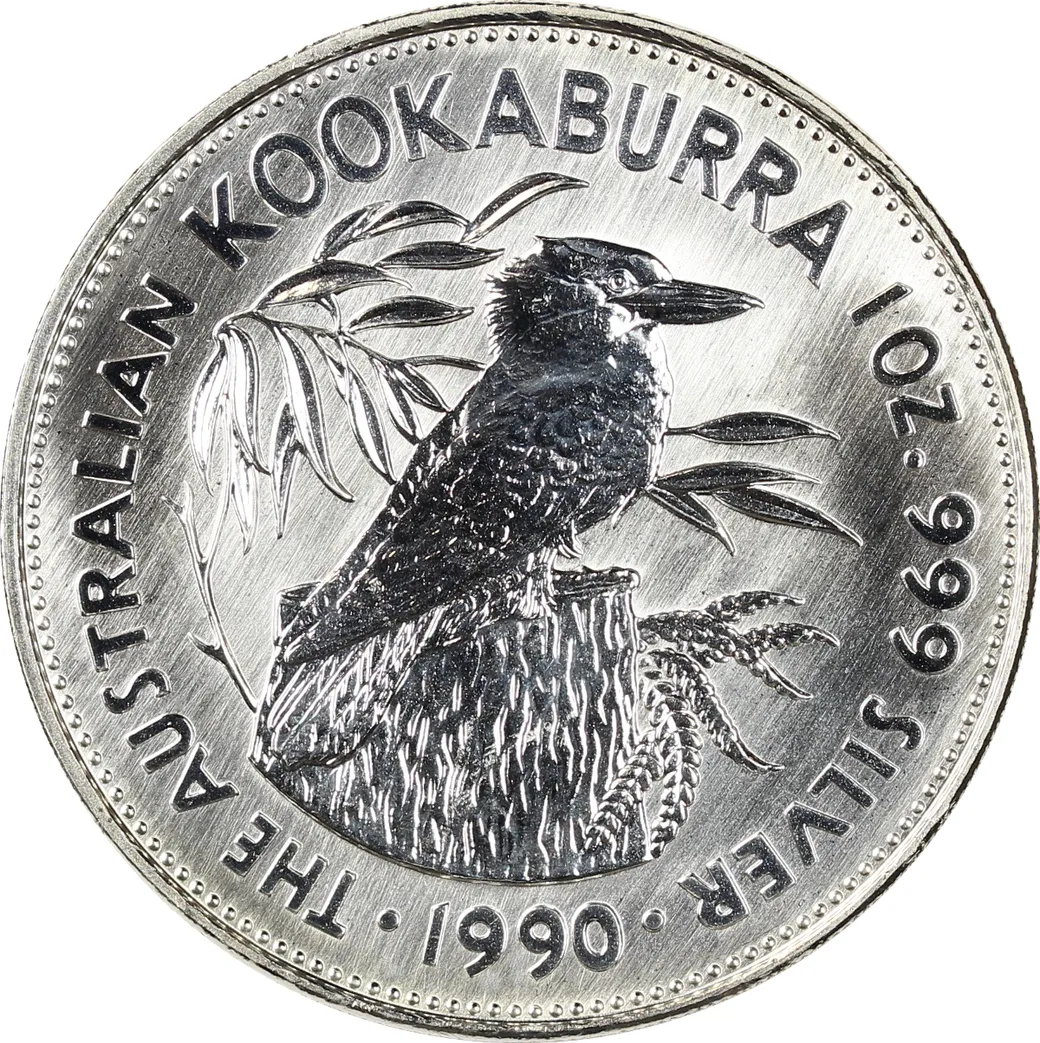 1 Unze Silbermünze Australien Kookaburra 1990