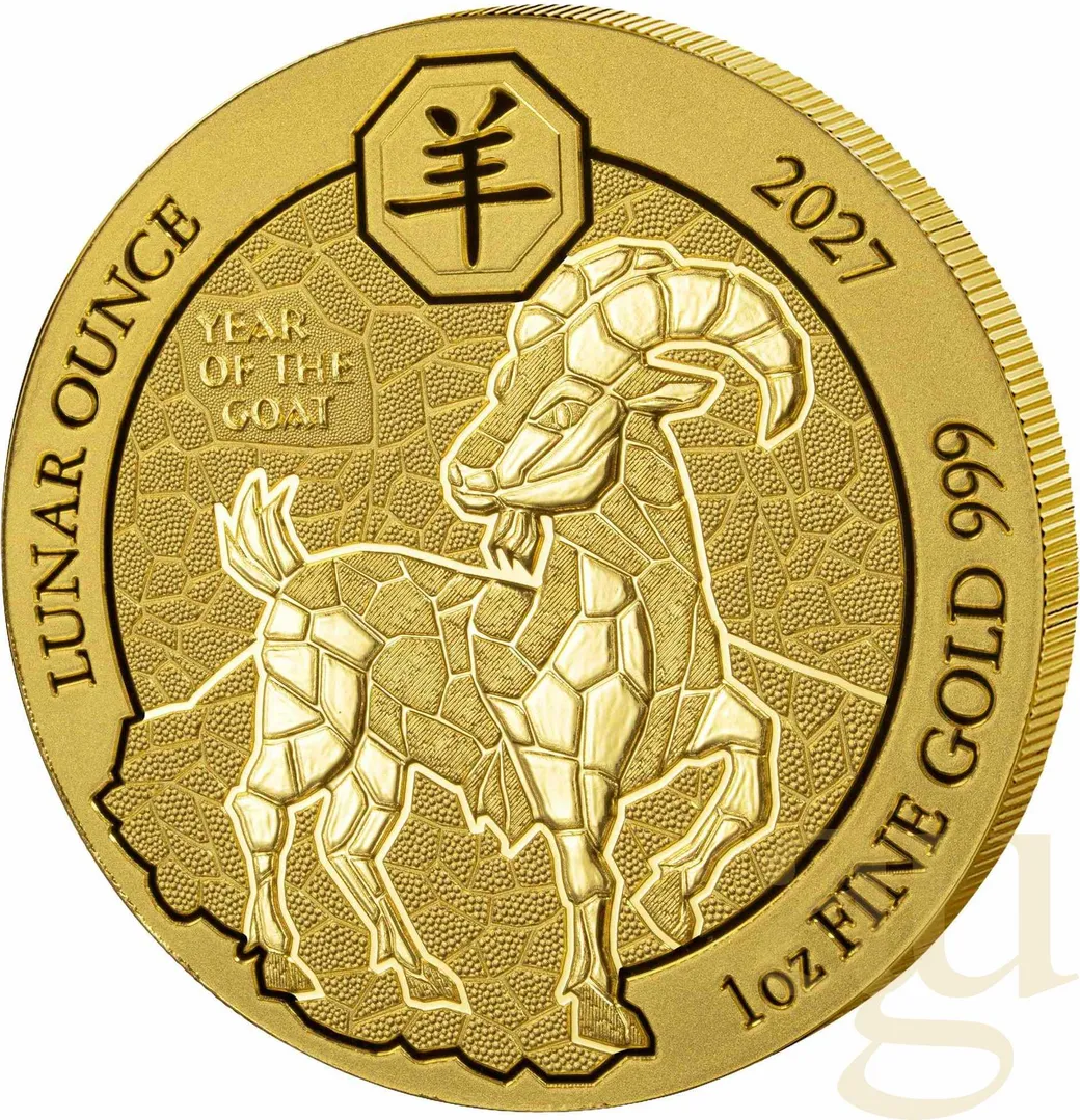 1 Unze Goldmünze Ruanda Lunar Ziege 2027