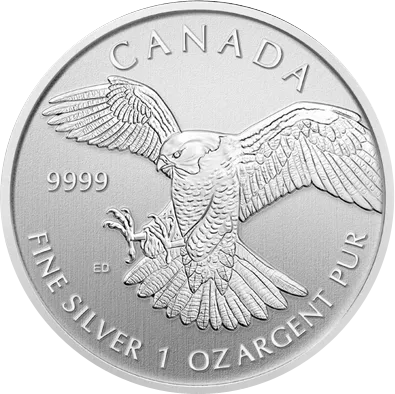 1 Unze Silbermünze Canada Birds of Prey - Peregrine Falcon 2014 - Wanderfalke