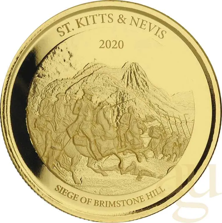 1 Unze Goldmünze EC8 St. Kitts & Nevis - Siege of Brimstone Hill 2020