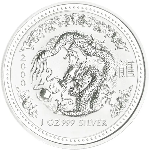 1 Kilogramm Silbermünze Australien Lunar I Drache 2000