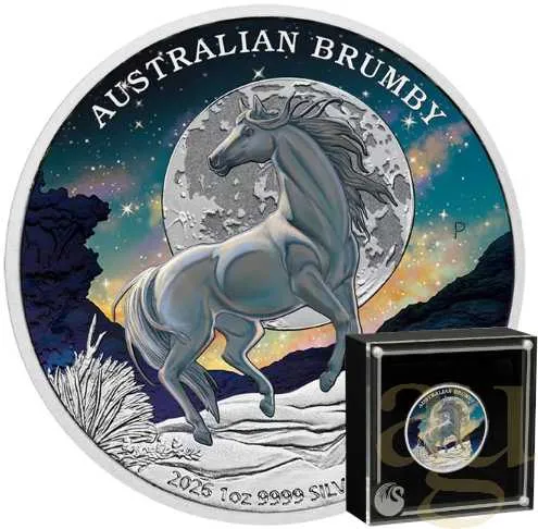 1 Unze Silbermünze Australien Brumby 2026 - coloriert