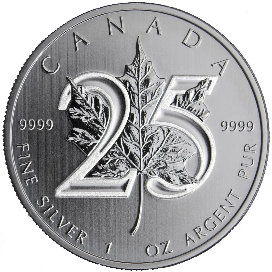 1 Unze Silbermünze Maple Leaf 2013 - Jubiläumsausgabe 25 Jahre