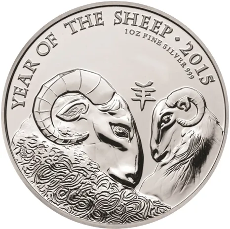 1 Unze Silbermünze Lunar Serie UK Schaf 2015
