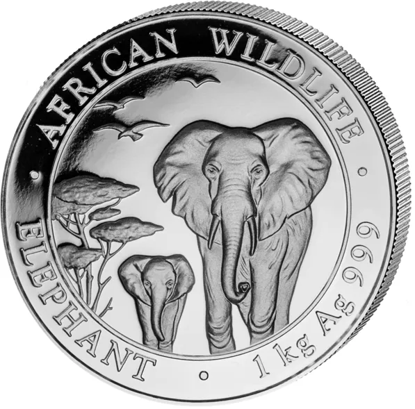 1 Kilogramm Silbermünze Somalia Elefant 2015