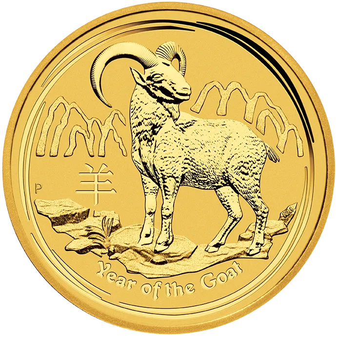 1/10 Unze Goldmünze Australien Lunar II Ziege 2015