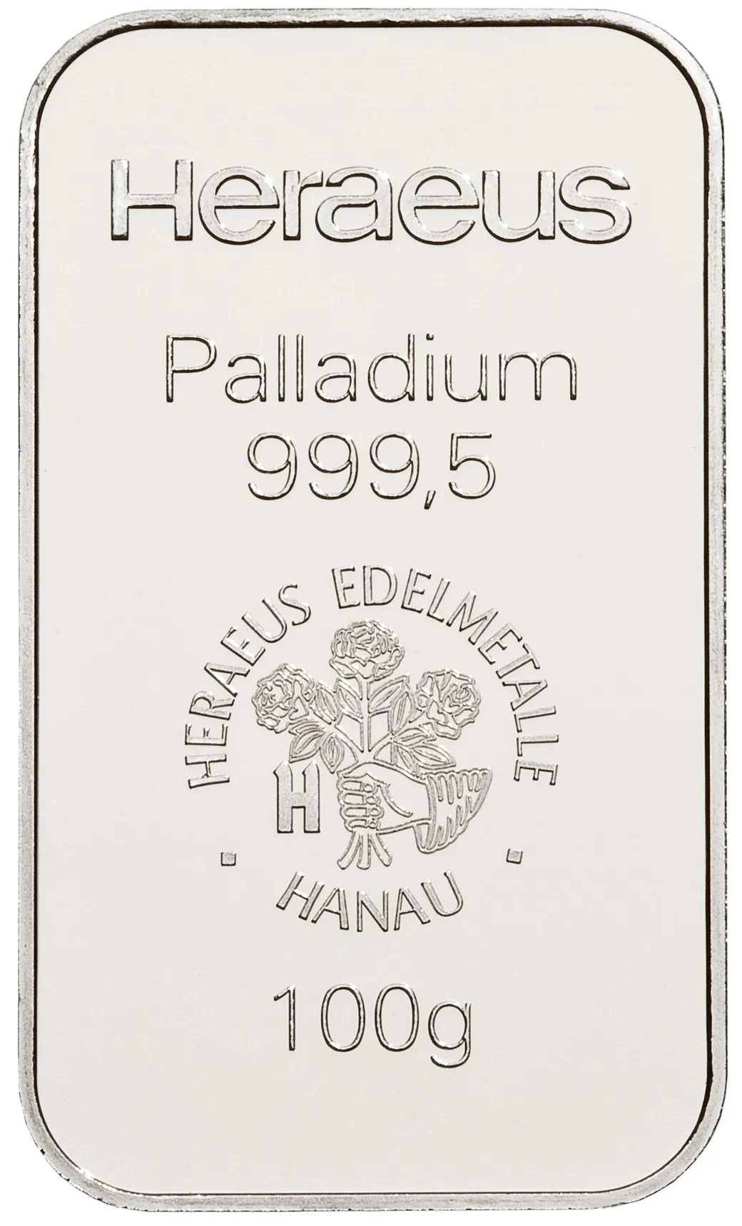 100 Gramm Palladiumbarren Heraeus