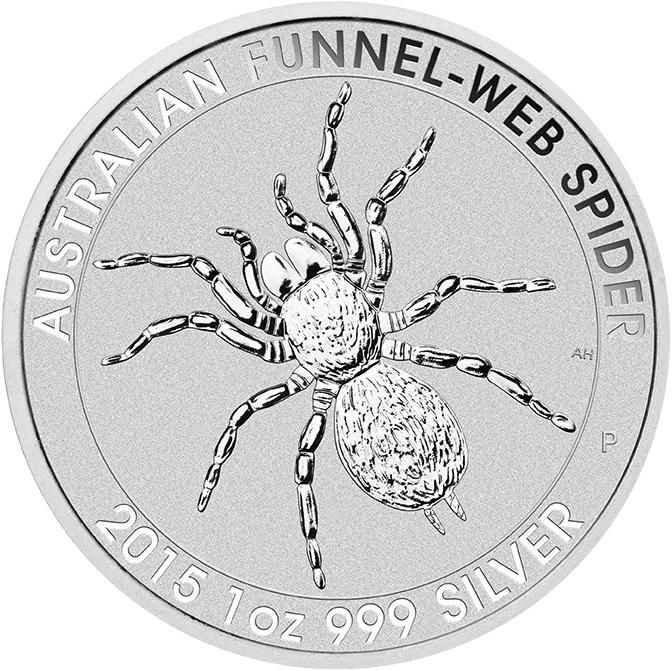 1 Unze Silbermünze Australien Trichternetzspinne 2015
