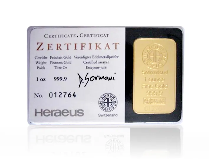 31,1 Gramm Goldbarren Kinebar (schwarze Karte)