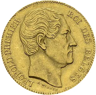 20 Francs Goldmünze Belgien Leopold I - 1865