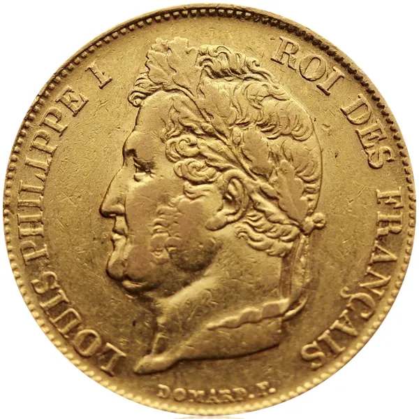 20 Francs Goldmünze Louis Philippe I. mit Kranz