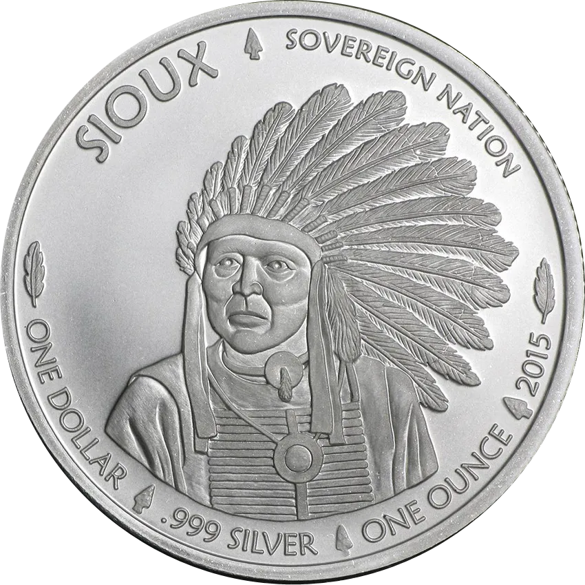 1 Unze Silbermünze Sioux Indian 2015