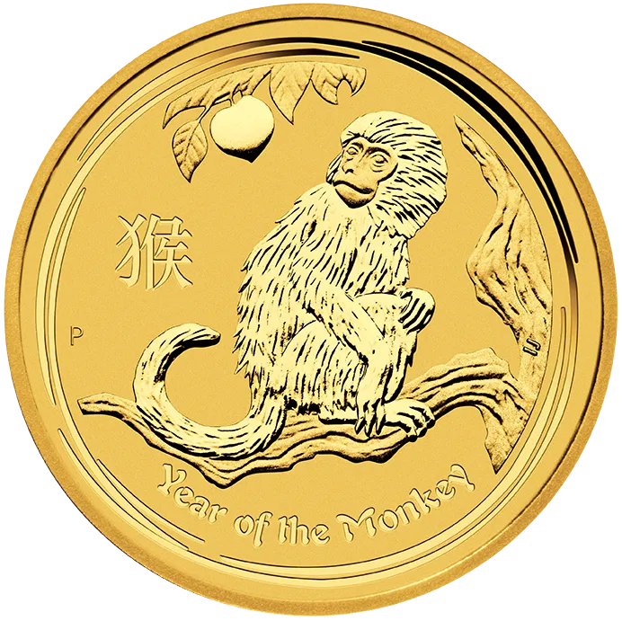 1/10 Unze Goldmünze Australien Lunar II Affe 2016
