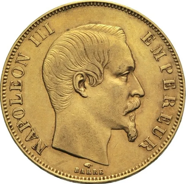 50 Francs Goldmünze Frankreich Napoleon III