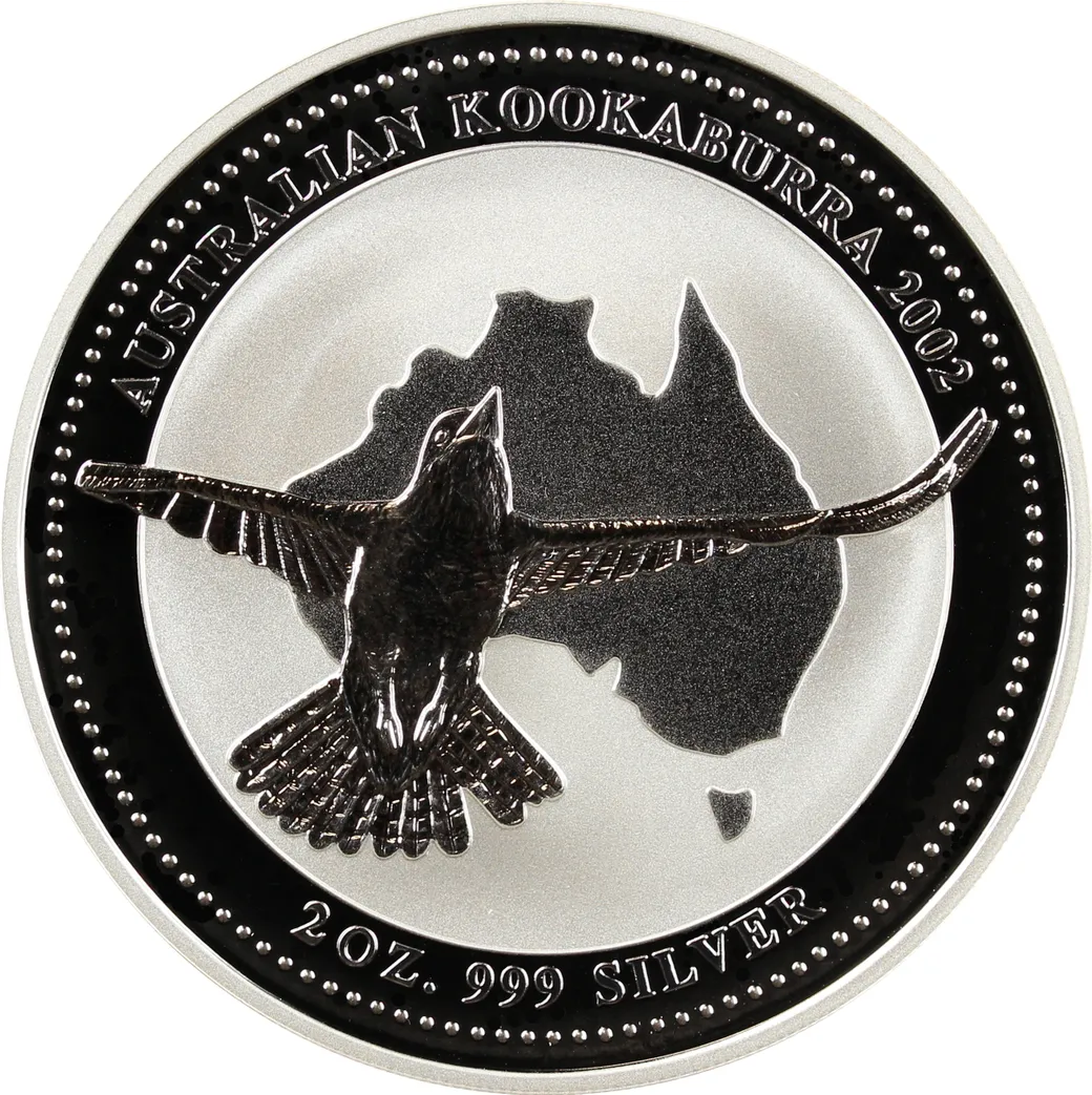 2 Unzen Silbermünze Australien Kookaburra 2002