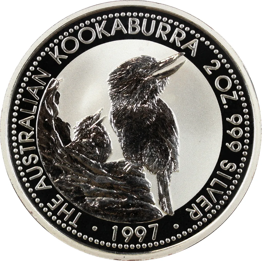 2 Unzen Silbermünze Australien Kookaburra 1997