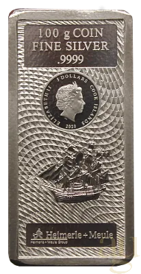 100 Gramm Silber Cook Islands Münzbarren 2021