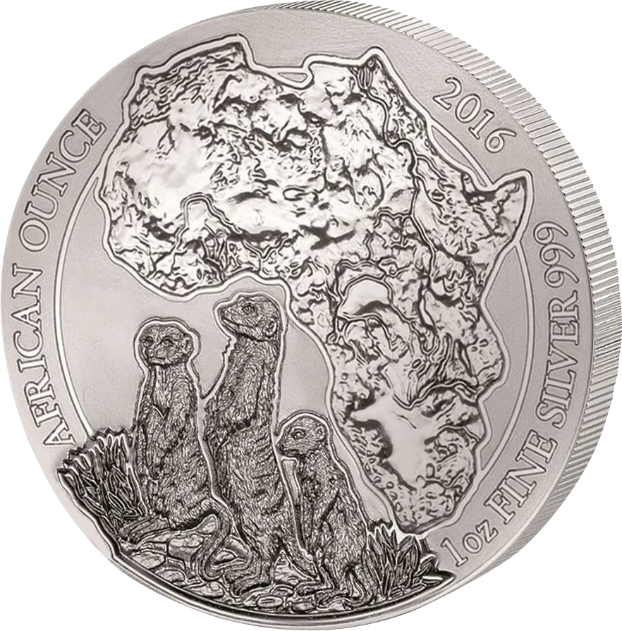 1 Unze Silbermünze Ruanda Erdmännchen 2016