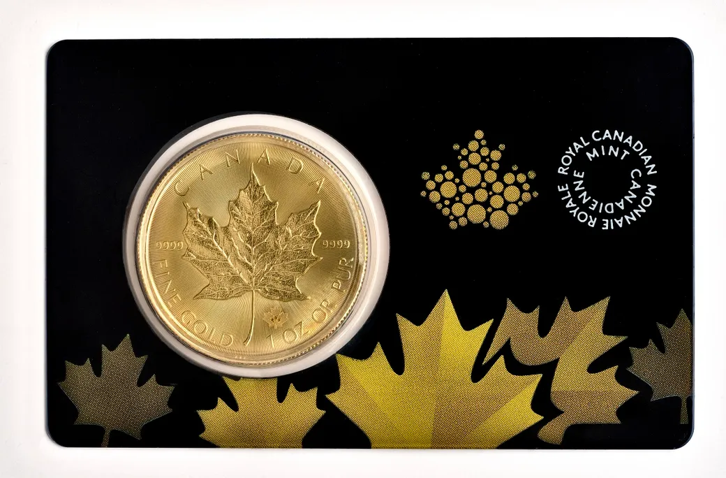 1 Unze Goldmünze Maple Leaf 2015 in Blisterkarte