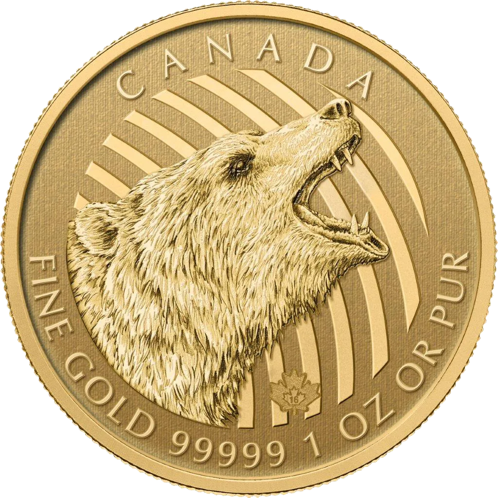 1 Unze Goldmünze Call of the Wild - Grizzly 2016