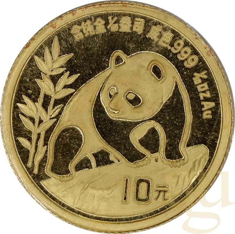 1/10 Unze Goldmünze China Panda 1990