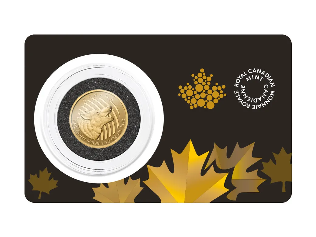 1/10 Unze Goldmünze Call of the Wild - Howling Wolf 2015