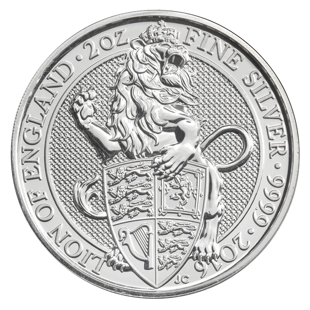 2 Unzen Silbermünze Queens Beasts Lion 2016